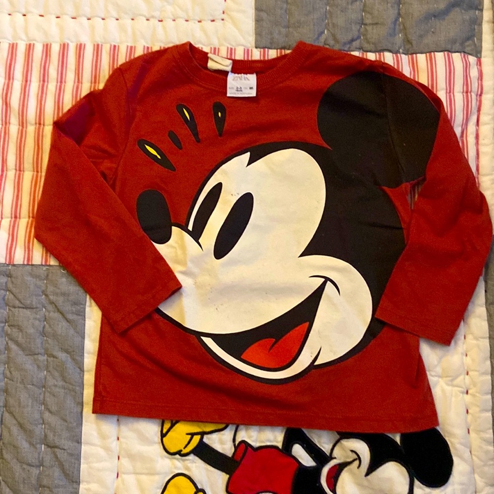 Zara Mickey Mouse long sleeve t-shirt.